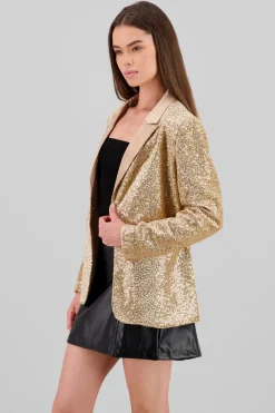 Blazer lentejuelas detalle solapa