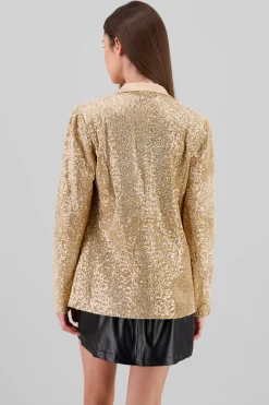 Blazer lentejuelas detalle solapa