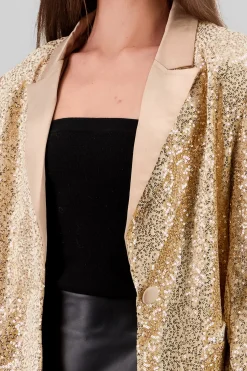 Blazer lentejuelas detalle solapa