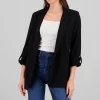 Blazer manga 3/4 con boton liso