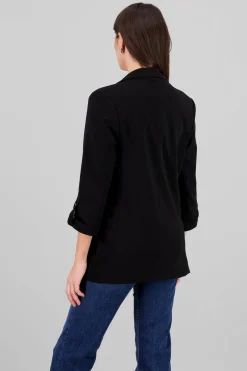 Blazer manga 3/4 con boton liso