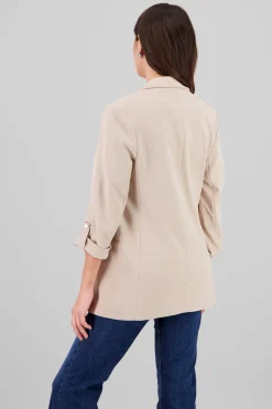 Blazer manga 3/4 con boton liso