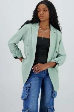 Blazer Oversize Largo Detalle Mangas