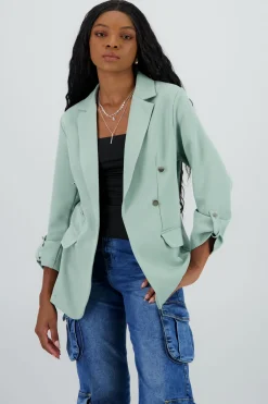 Blazer Oversize Largo Detalle Mangas