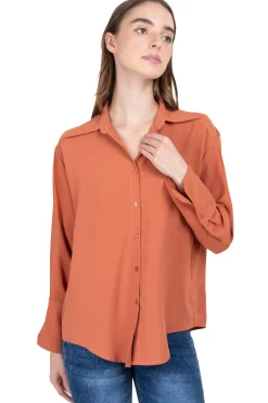 Blusa amplia puño ancho satín