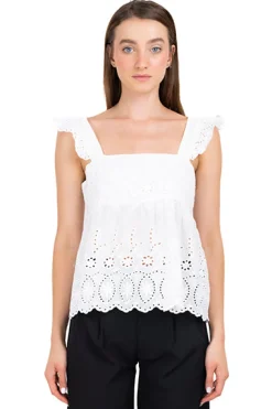 Blusa amplia tejido eyelat olanes