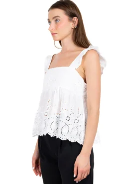 Blusa amplia tejido eyelat olanes