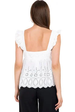 Blusa amplia tejido eyelat olanes
