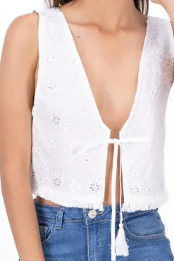 Blusa bordado sin mangas