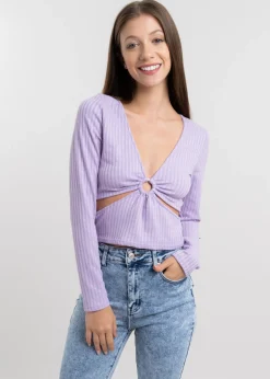 Blusa con cortes lisa