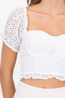 Blusa Copas Bordado Textura