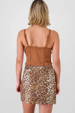 Blusa corset de gamuza con lace up