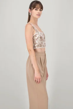 Blusa corset estampado con varilla