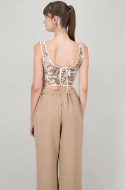 Blusa corset estampado con varilla