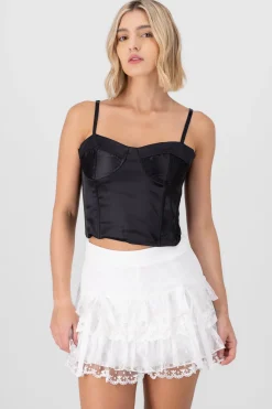 Blusa corset satin con varillas
