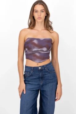 Blusa corset strapless degradado