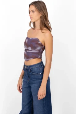 Blusa corset strapless degradado