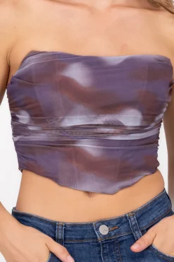 Blusa corset strapless degradado