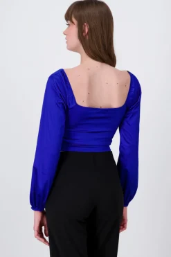 Blusa crop bustier satín