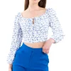 Blusa crop cierre espalda flores