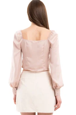 Blusa crop cintas botones