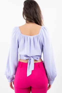 Blusa crop manga larga