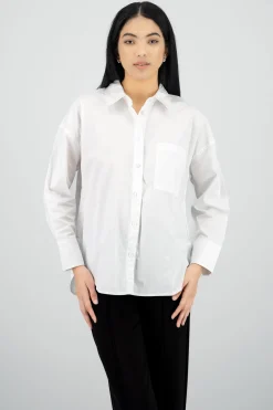 Blusa cuello polo manga larga