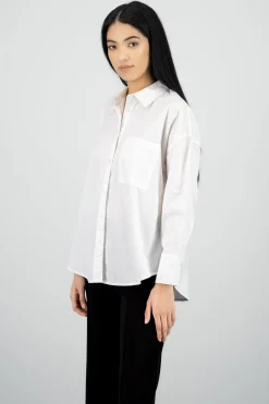 Blusa cuello polo manga larga