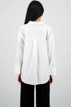 Blusa cuello polo manga larga