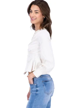 Blusa de manga larga con detalles de encaje