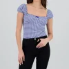 Blusa detalle moño gingham
