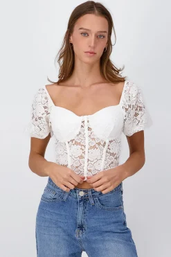 Blusa encaje tipo corset