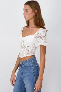 Blusa encaje tipo corset