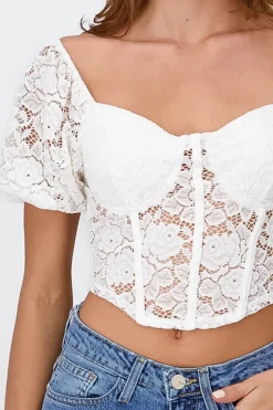 Blusa encaje tipo corset