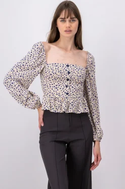 Blusa estampada botones