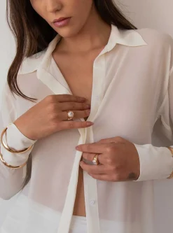 Blusa gasa manga larga con botones Hypsters