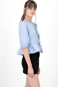 Blusa lazos popelina