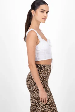 Blusa lisa detalle encaje