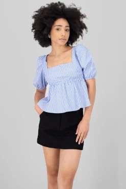 Blusa manga abullonada crop