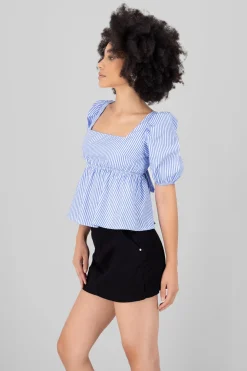 Blusa manga abullonada crop