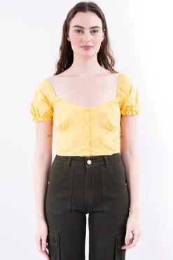 Blusa manga abullonada eyelet