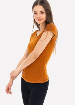 Blusa manga corta cuello v