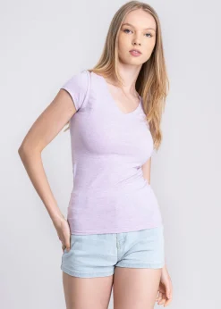 Blusa manga corta cuello v