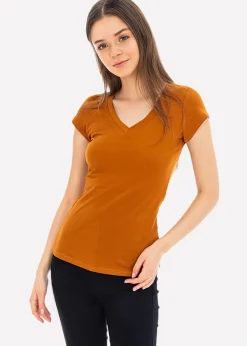 Blusa manga corta cuello v