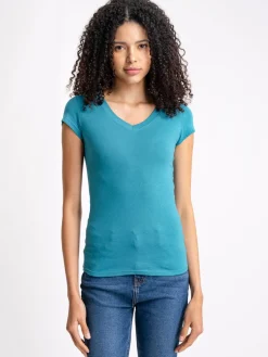 Blusa manga corta cuello v