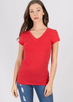 Blusa manga corta cuello v