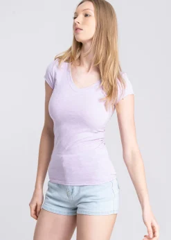 Blusa manga corta cuello v