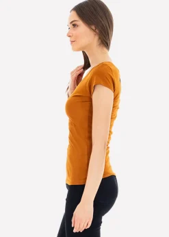 Blusa manga corta cuello v