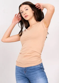 Blusa manga corta cuello v