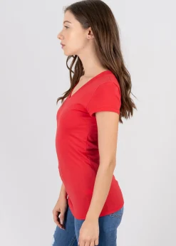 Blusa manga corta cuello v